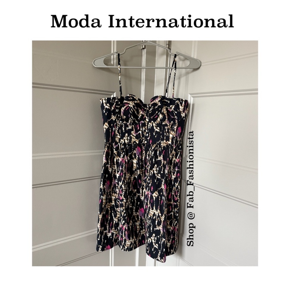 Moda International Black bustier Dress with Pink and Cream Accents